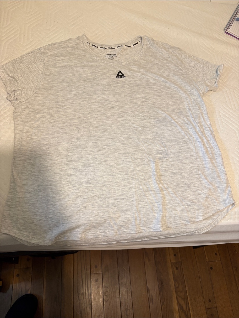 Reebok Light Heather Gray Short Sleeve Crew Tee